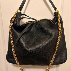 Gucci Guccissima Large Black Signature Tote